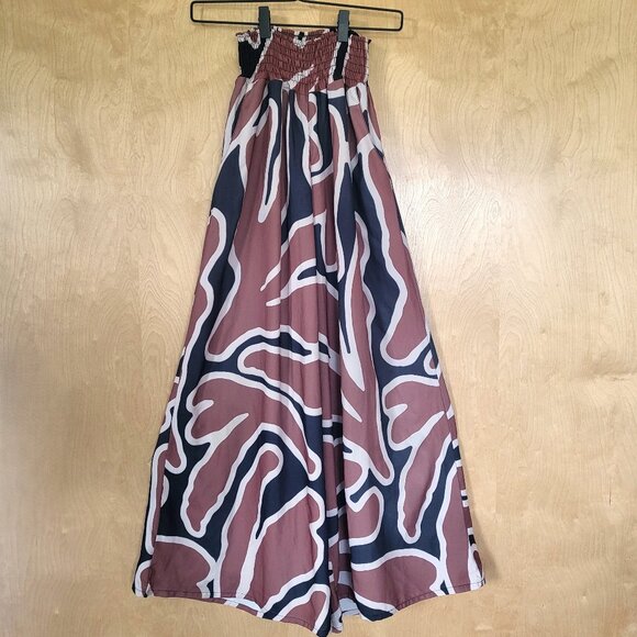 Palmare Pants - Boho Wide Leg Palazzo Pants Brown & Black Size 4
